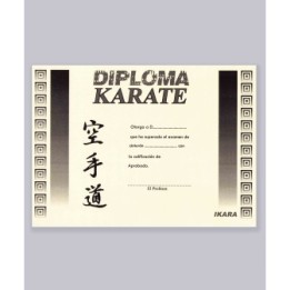 DIPLOMA DE KARATE MOD. 1  - 1