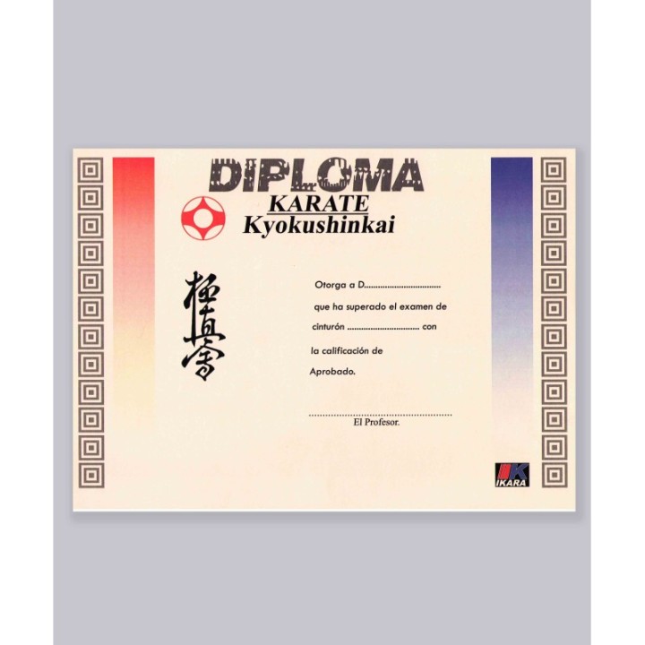 DIPLOMA DE GRADOS KYOKUSHIN EN COLOR  - 1