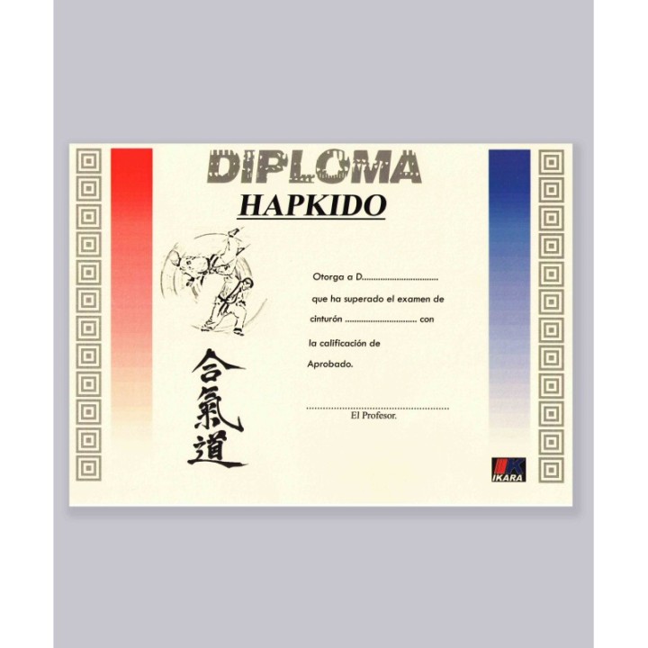DIPLOMA: HAPKIDO DEGREES COLOR  - 1