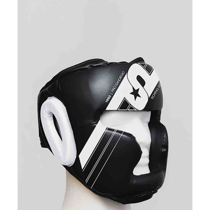 LEATHER BOXING HELMET CHIN TRAINING B/R  - 1