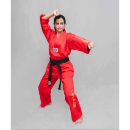IKARA DOBOK MOD. TKD MASTER RED WITH GOLD STARS  - 1