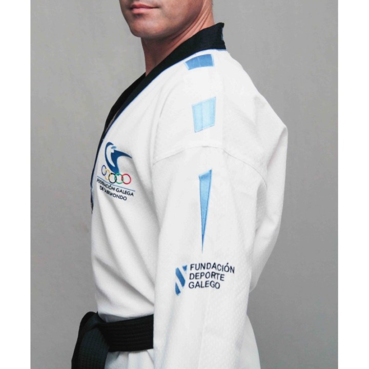 DOBOK SPECIAL NEW GALICIAN FEDERATION TKD BLACK COLLAR  - 3
